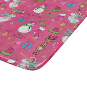 Kerstagel, herten en sneeuwpoppen snijplank (Hoek)