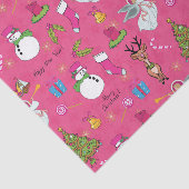 Kerstagel, herten en sneeuwpoppen tissuepapier (Detail)