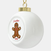 Kerstageornament Gingerbrood Man Keramische Bal Ornament (Rechts)