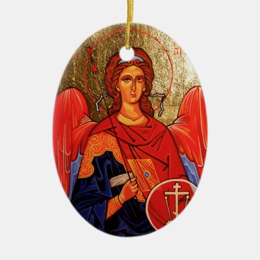 Kerstageornament Heilige Archangel Michael Keramisch Ornament (Voorkant)