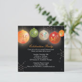 Kerstageornamenten Fun Holiday Party Kaart (Staand voorkant)