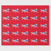 Kerstagepapier voor Siberië Husky Cadeaupapier (Vlak)