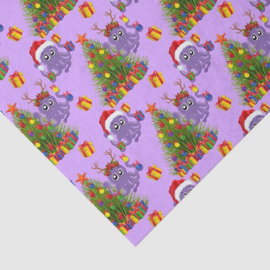 Kerstageplante octopus seawim tissuepapier (Detail)