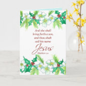 Kerstagetje Verse Matthew Religieuze Kaart (Gele Bloem)