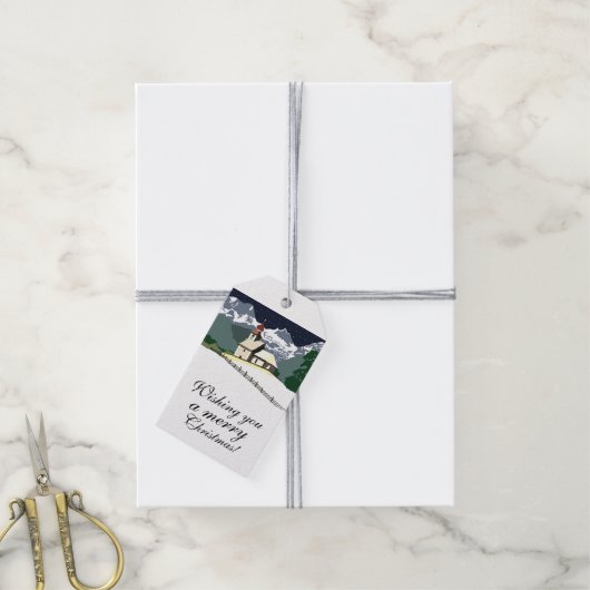 Kerstagetjes van de Berg Kerstak Cadeaulabel (Met Touw)