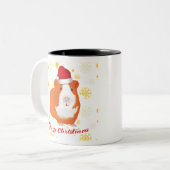 Kerstagevarken in het pet van Santa Tweekleurige Koffiemok (Voorkant links)