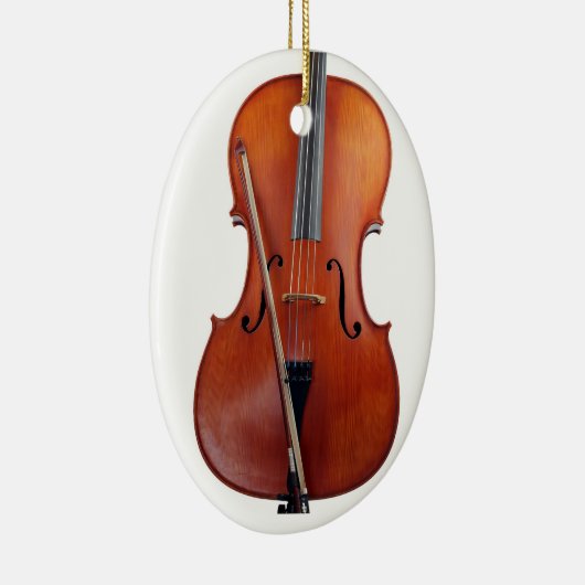 Kerstageversierde Cello Keramisch Ornament (Rechts)