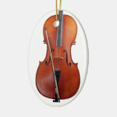 Kerstageversierde Cello Keramisch Ornament (Links)