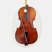 Kerstageversierde Cello Keramisch Ornament (Voorkant)
