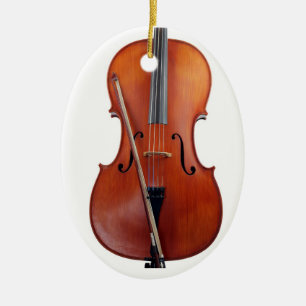 Kerstageversierde Cello Keramisch Ornament