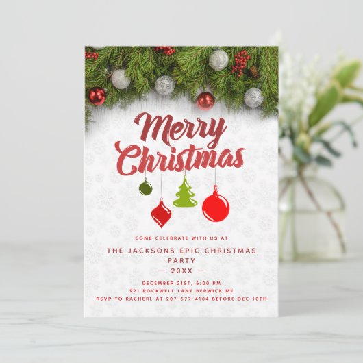 Kerstageversierde kerstboomversiering kaart (Staand voorkant)