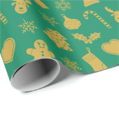 Kerstagoud met groene achtergrond cadeaupapier (Rol Hoek)