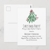 Kerstahand Waterverf Boom en Bow Briefkaart (Voorkant / Achterkant)