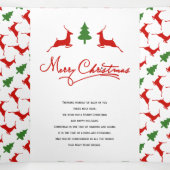 Kerstaherten en -bomen, fotocollage drieluik wenskaart (Binnenkant midden)