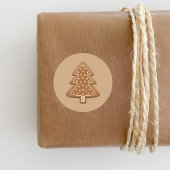 Kerstaiboom in ontbijtkoek ronde sticker