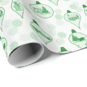 Kerstaille in het groen. Verpakkingspapier Cadeaupapier (Rol Hoek)