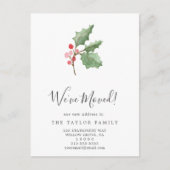 Kerstair Greenery en Berry We hebben ons verplaats Aankondigingskaart (Voorkant)