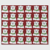 Kerstaire beren, braadbramen, holly bessen, met ad cadeaupapier (Vlak)