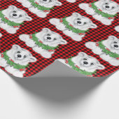 Kerstaire beren, braadbramen, holly bessen, met ad cadeaupapier (Hoek)