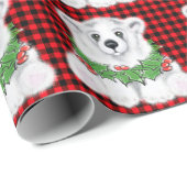 Kerstaire beren, braadbramen, holly bessen, met ad cadeaupapier (Rol Hoek)