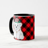 Kerstaire beren, braadbramen, holly bessen, met ad mok (Voorkant links)