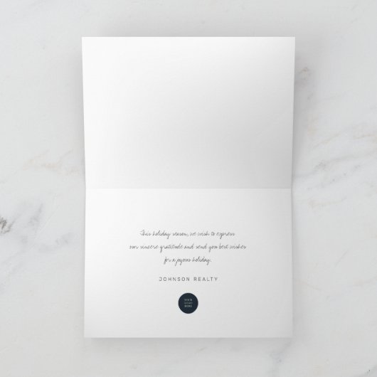 Kerstaire bomen en zogenaamde Amerikaanse winkels Feestdagen Kaart (Binnen)