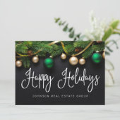 Kerstaire bomen en zogenaamde Amerikaanse winkels Feestdagenkaart (Staand voorkant)