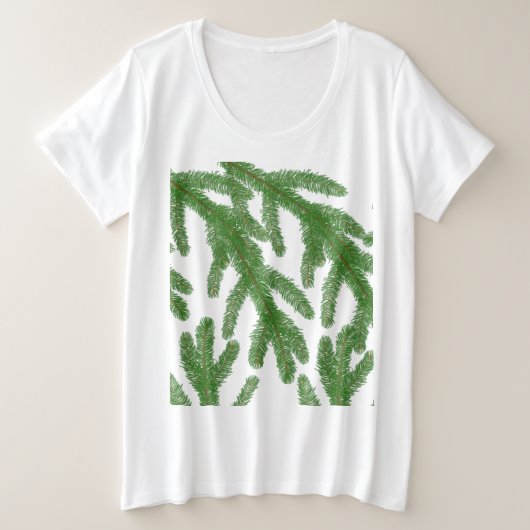 Kerstaire boomtakken grote maat t-shirt (Design voorkant)