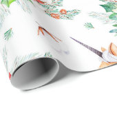 Kerstaire eenhoorn-rode en witte poinsettia cadeaupapier (Rol Hoek)