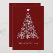 Kerstaire Elegant Red Snow Feestdagenkaart (Voorkant / Achterkant)