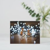 Kerstaire elven met kerstverlichting - Kerstmis Briefkaart (Staand voorkant)