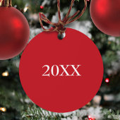 Kerstaire feestdag Red Holly Monogram Metalen Ornament