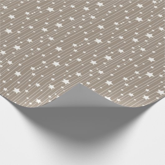 Kerstaire garland, beige seizoensontwerp cadeaupapier (Hoek)