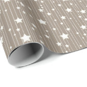 Kerstaire garland, beige seizoensontwerp cadeaupapier (Rol Hoek)