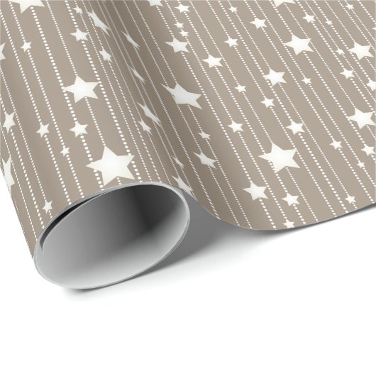 Kerstaire garland, beige seizoensontwerp cadeaupapier (Rol Hoek)