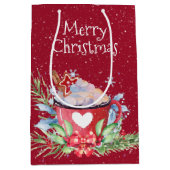 Kerstaire hete cacao en pine medium cadeauzakje (Voorkant)