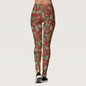 Kerstaire holly- en pijnboomkegel leggings (Achterkant)