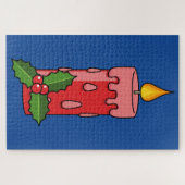 Kerstaire kaars met Holly Legpuzzel (Horizontaal)