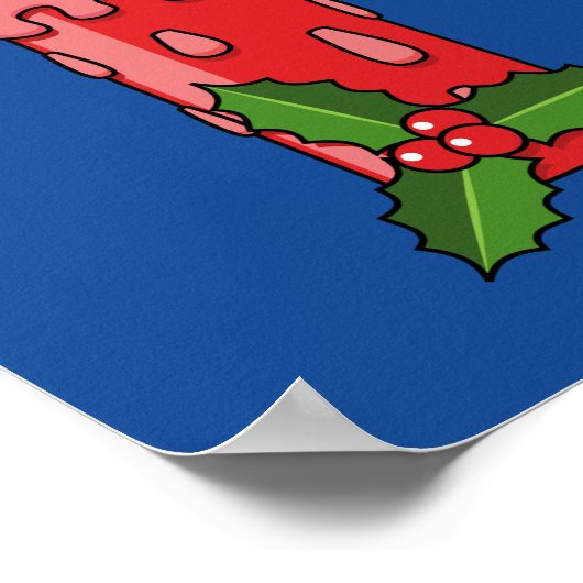 Kerstaire kaars met Holly Poster (Hoek)