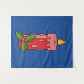 Kerstaire kaars met Holly Wandkleed (Voorkant (horizontaal))