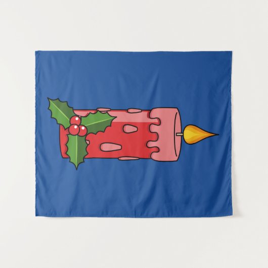 Kerstaire kaars met Holly Wandkleed (Voorkant (horizontaal))