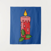 Kerstaire kaars met Holly Wandkleed (Voorkant)