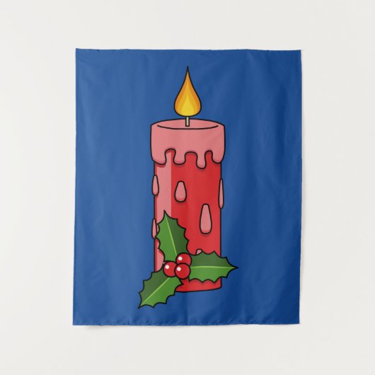 Kerstaire kaars met Holly Wandkleed (Voorkant)