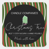 Kerstaire kaarsenmaker vierkante sticker (Voorkant)