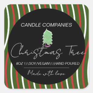 Kerstaire kaarsenmaker vierkante sticker