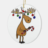 Kerstaire kaas met snoepriet en siervoorwerpen keramisch ornament (Links)