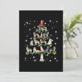 Kerstaire kerstboom, bedekt door vlieglicht bedankkaart (Staand voorkant)