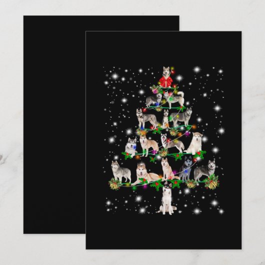 Kerstaire kerstboom, bedekt door vlieglicht bedankkaart (Voorkant / Achterkant)