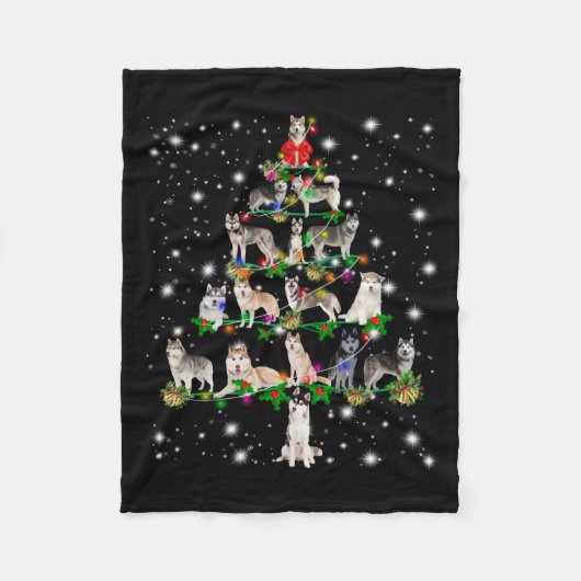 Kerstaire kerstboom, bedekt door vlieglicht fleece deken (Voorkant)