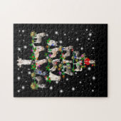Kerstaire kerstboom, bedekt door vlieglicht legpuzzel (Horizontaal)